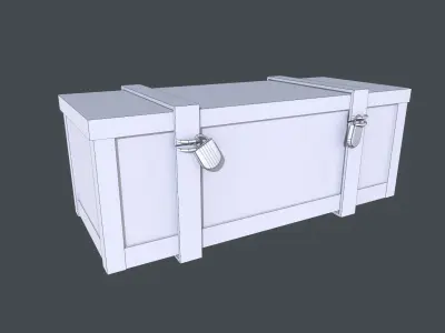 Wooden Crate 3D model 2