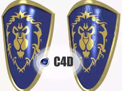 Shield Of Lordaeron WoW Low-poly 3D model