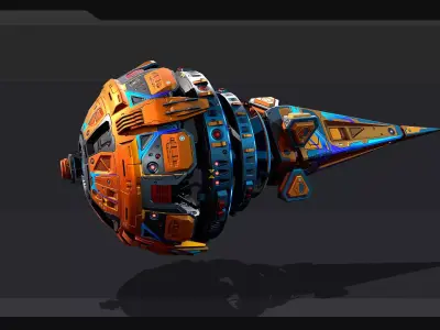 DRAKX - ALIEN Freighter DK5 Low-poly 3D model