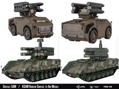 Crotale  And   KSAM Korean Surface to Air Missile   2 Pack Low-poly 3D model