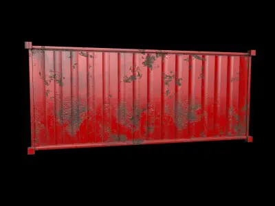 Container-red PBR shipping container Low-poly 3D model