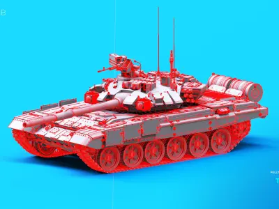 Tank T90 3D model purchase
