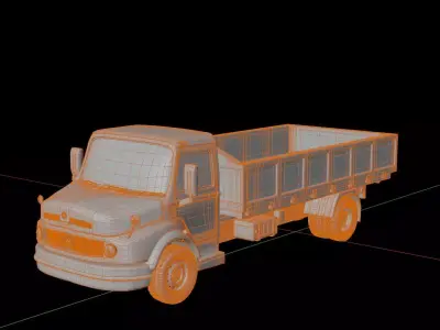 Mercedes-Benz LAK 710 Flatbed Truck 3D model