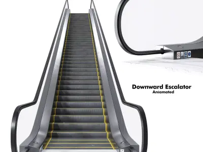Downward Escalator Animated 3D model