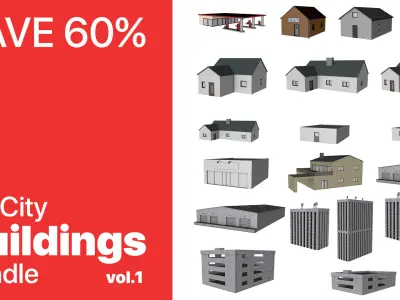 Big City Buildings - Warehouse 002 Low-poly 3D model