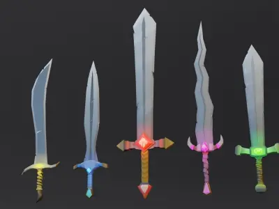 Game ready Swords mini pack Low-poly 3D model