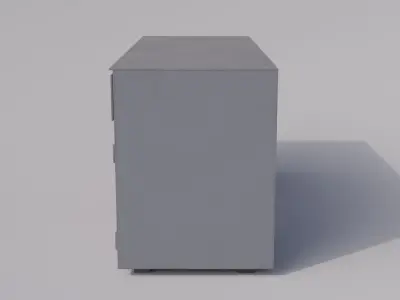 Massive metal workbench painted gray with defects type 2 Low-poly 3D model