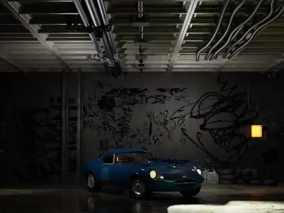 Jaguar E-Type Lightweight GT  Free low-poly 3D model
