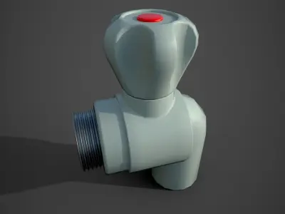 Set of modular PVC pipes Low-poly 3D model