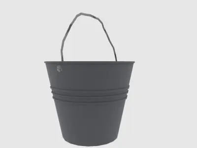  bucket steel Low-poly 3D model