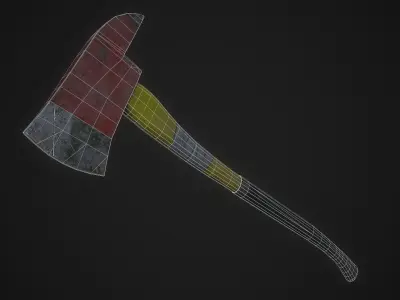 Fire Axe Low-poly 3D model get