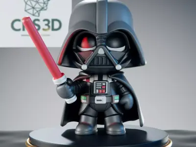 Classic Darth Vader Chibi Statue - Sith Lord Art Toy 3D print model