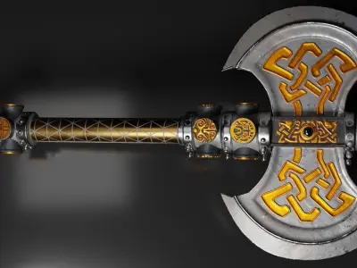 Viking Axe 3D model 9