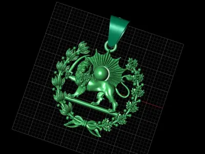 Aslan gunes kolye -lion and sun 3D print model 3D print model