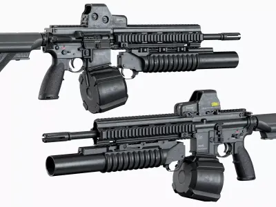 AR 15 Modular Tactical HK416 Low-poly 3D model