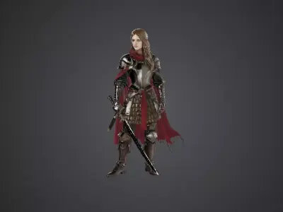 Medieval knight 3d model Low-poly 3D model