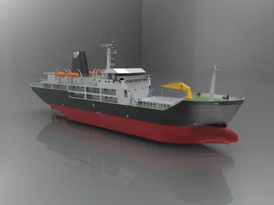 cargo passanger  shipI 3D model