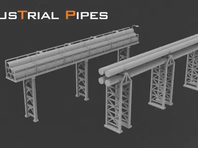 Industrial Pipes 3D model order