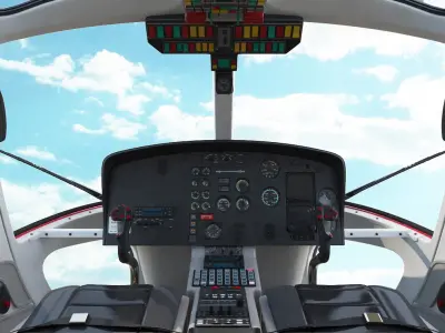 Medical Transport Helicopter Eurocopter AS-350 3D model