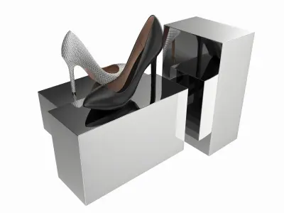 Store Mirror Shoe Display Stand 3D model