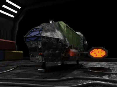 Space Ship With Landing Bay 3D model