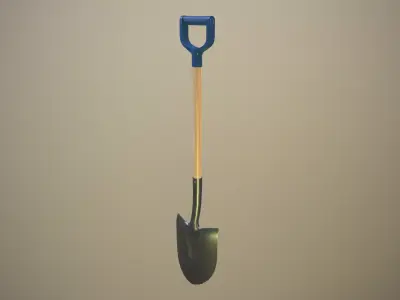 Shovel Low-poly 3D model 8