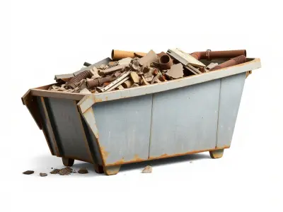 Rusted Construction Dumpster with Debris D Model Pack Low-poly 3D model