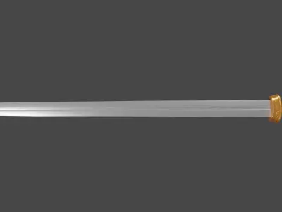 Caroling sword with Langsax handle Low-poly 3D model