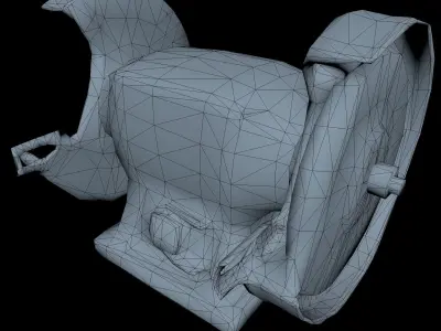 Grinder Low Poly old rusty machine Low-poly 3D model