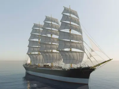 Sailing ship - Peking Hamburg 3D model