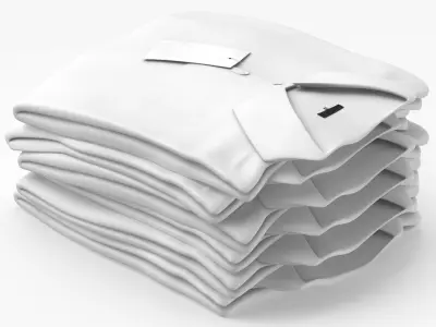 Folded Polo Shirt 6 Pile Color Variations(1) 3D model