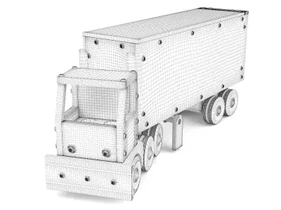 Wooden toy truck 29 3D model