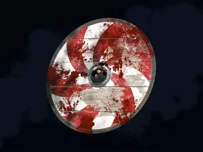 Viking shield 2 - Bloodied Relic Low-poly 3D model