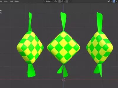 Traditional Ketupat Ornament 3D Printable Decorative Model 3D model