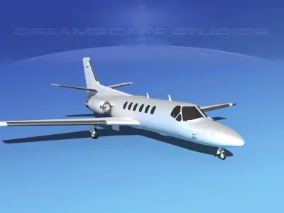 Cessna 550 Citation II White Livery 3D model
