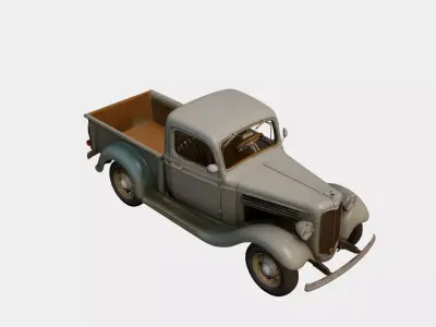Early Vintage Pickup Truck 4-Pack Set Classic Utility Collection 3D model