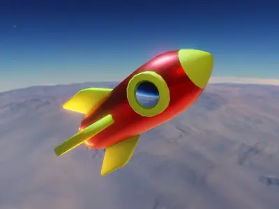 Lowpoly Rocket Free low-poly 3D model