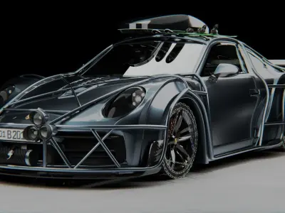 Porsche Carrera Tuned Free low-poly 3D model