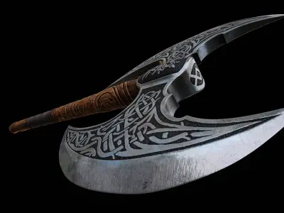Viking Axe Prop Low-poly 3D model