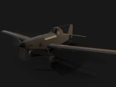 Low Poly PBR Crop Duster Low-poly 3D model
