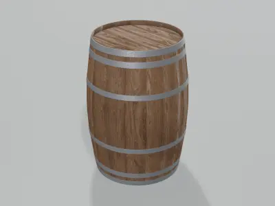 Medium Toasted Bourbon Rundlet Barrel 3D model