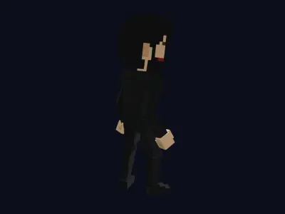 Hitman Character - 3D Voxel Model Low-poly 3D model