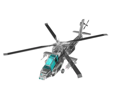 Military Helicopter Low-poly 3D model purchase
