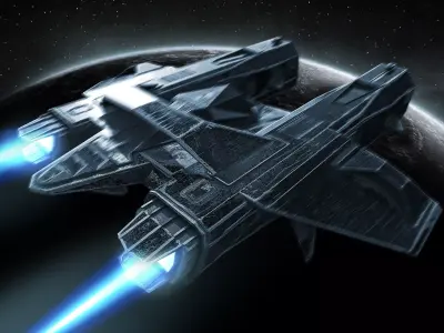 Spaceship Fighter N6 Low-poly 3D model