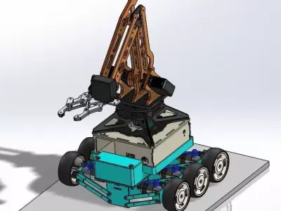 RC car with Robotic Arm and suspension Damper system 3D print model