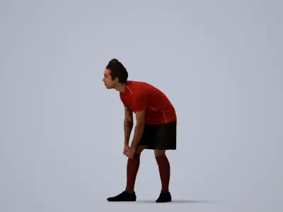 00521Carlos005 - Adult Caucasian man crouching during exercise 3D model