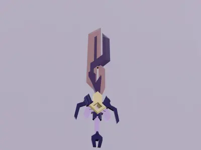 Low poly sword AngleSword Low-poly 3D model