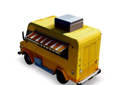LowPoly Food Truck 3D Model Low-poly 3D model