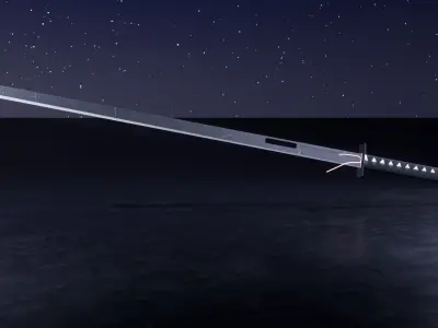 Katana Style Sword Low-poly 3D model