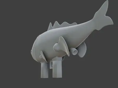 Fish Rocket Launcher Free 3D model